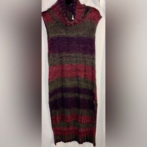 Cut25 Chunky Knit Ombré Stripe Sleeveless Cowl Neck Sweater Dress Size XL NEW